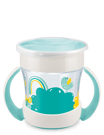 NUK Mini Magic Cup - CADEAU! Tasse d'apprentissage anti-fuite, 160 ml,  turquoise